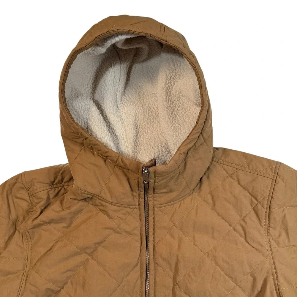 The North Face Cuchillo Full Zip Hoodie Sherpa Lined Jacket Mens Medium Brown